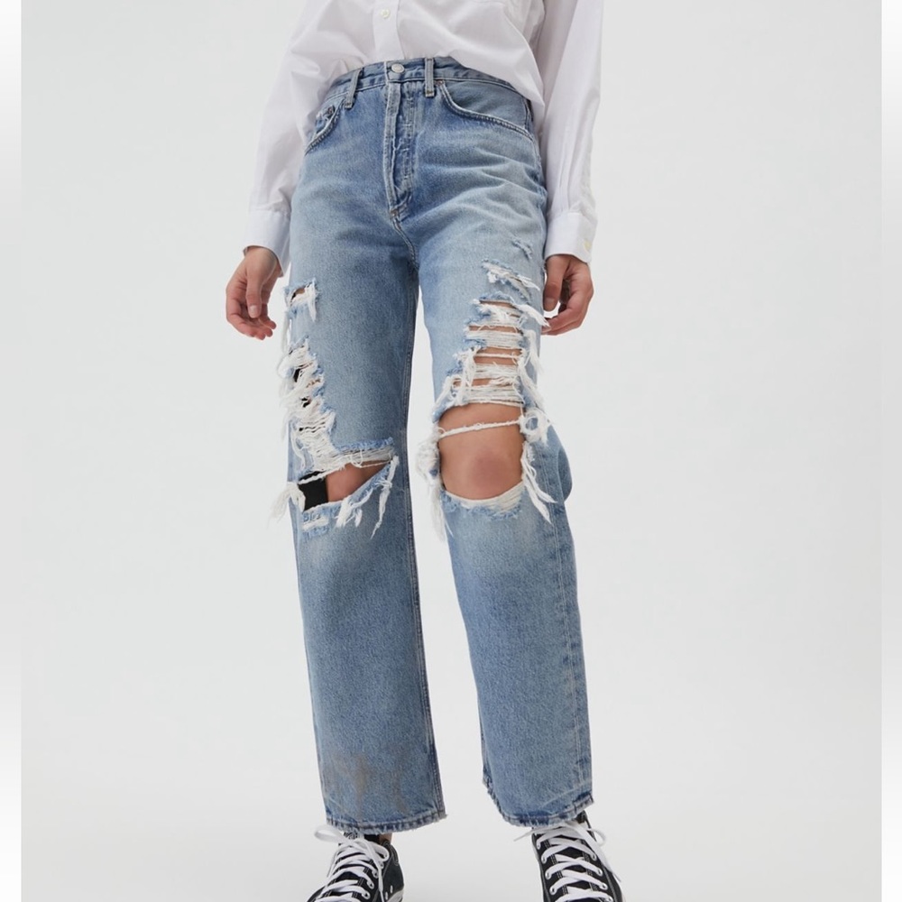 Agolde 90’s high waisted straight leg jean major in indigo size 26